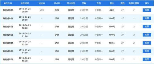 达州至泸州的汽车票价详解
